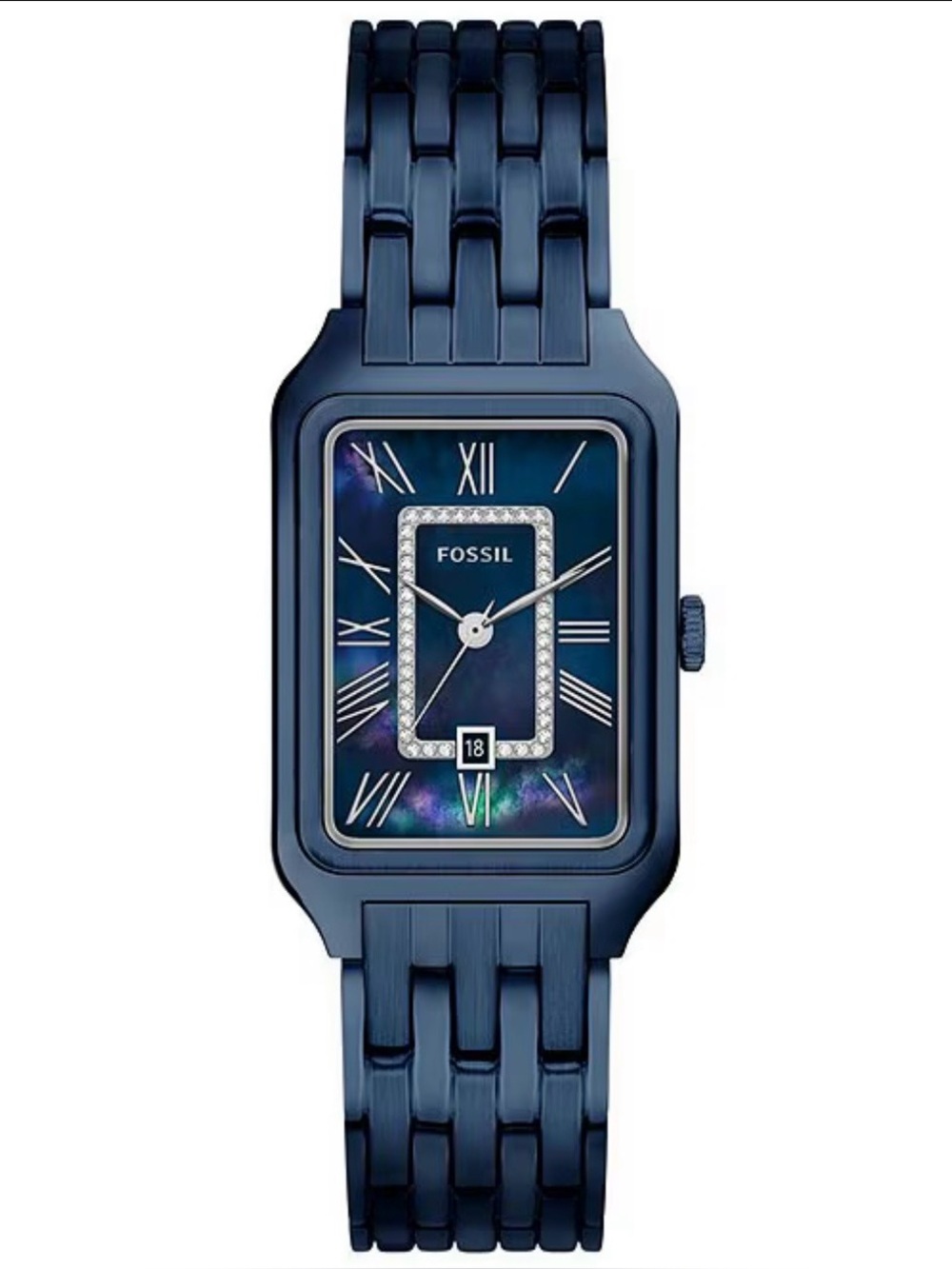 Fossil, this women's watch features:
Stainless steel bracelet and case
Navy dia - Picture 1 of 15
